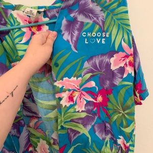 Cropped Choose Love Button Up